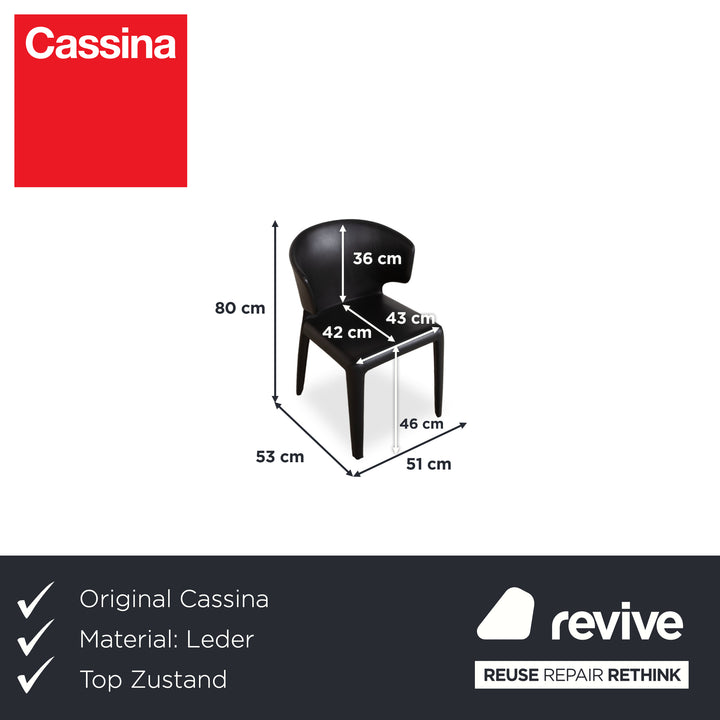 8er Garnitur Cassina Hola Leder Stuhl Schwarz Esszimmer