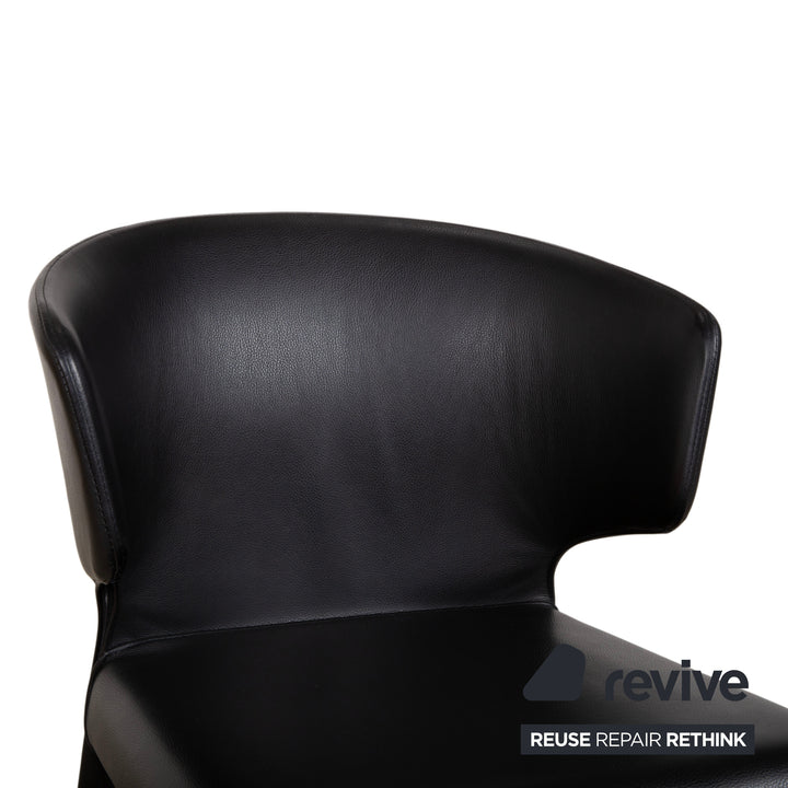 8er Garnitur Cassina Hola Leder Stuhl Schwarz Esszimmer