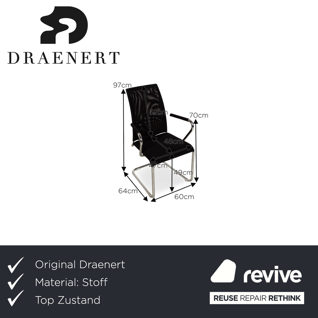 Set of 8 Draenert Santana Fabric Chair Black Cantilever