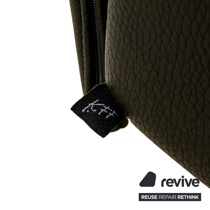 8er Garnitur KFF Leder Stuhl Freischwinger Schwarz