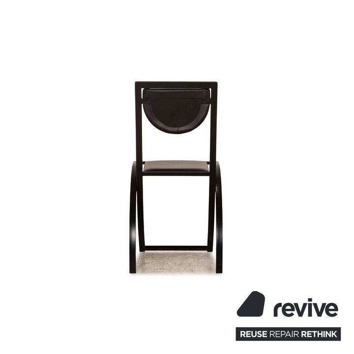Lot de 8 chaises KFF Sinus en cuir structure métal noir salle à manger
