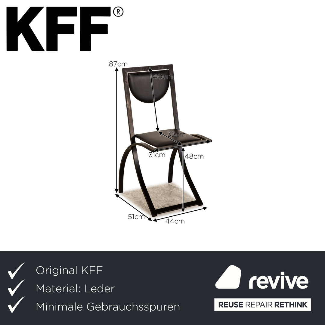 Lot de 8 chaises KFF Sinus en cuir structure métal noir salle à manger