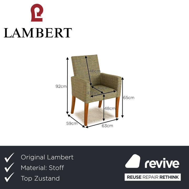 Set of 8 Lambert Andrew fabric chairs green