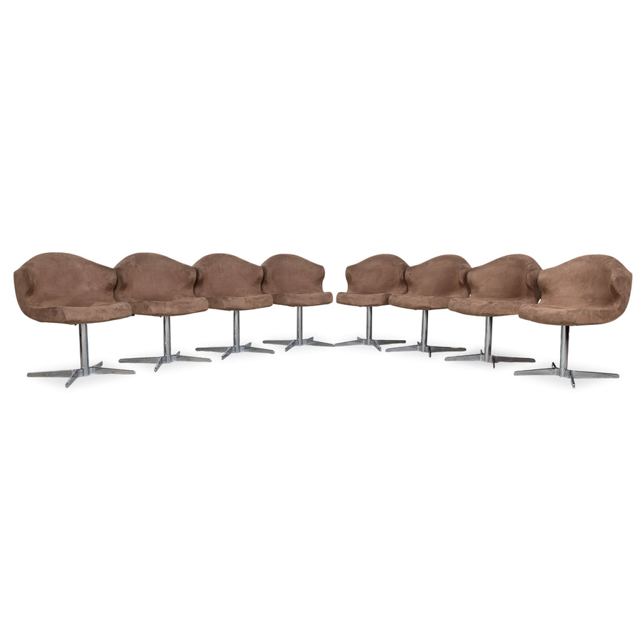 8er Garnitur ligne roset Alster Stoff Stuhl Drehfunktion Braun Esszimmer