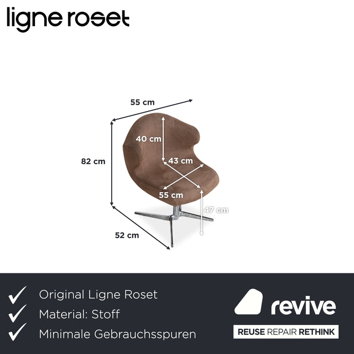 8er Garnitur ligne roset Alster Stoff Stuhl Drehfunktion Braun Esszimmer