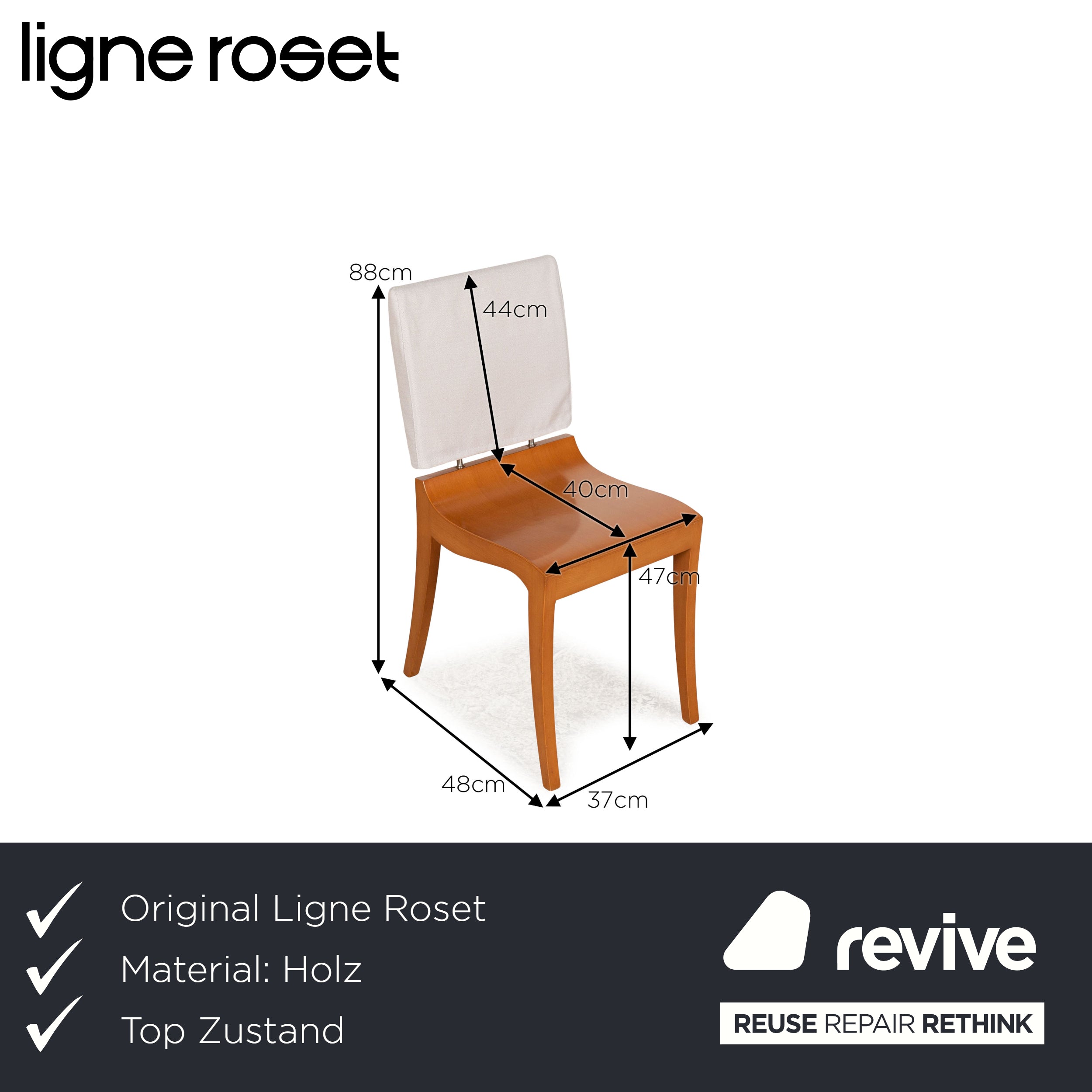 Set of 8 Ligne Roset Finn Wooden Chairs Brown