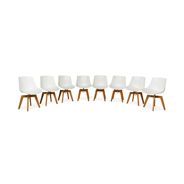 Lot de 8 chaises MDF Italia Flow Chaise en plastique Blanc