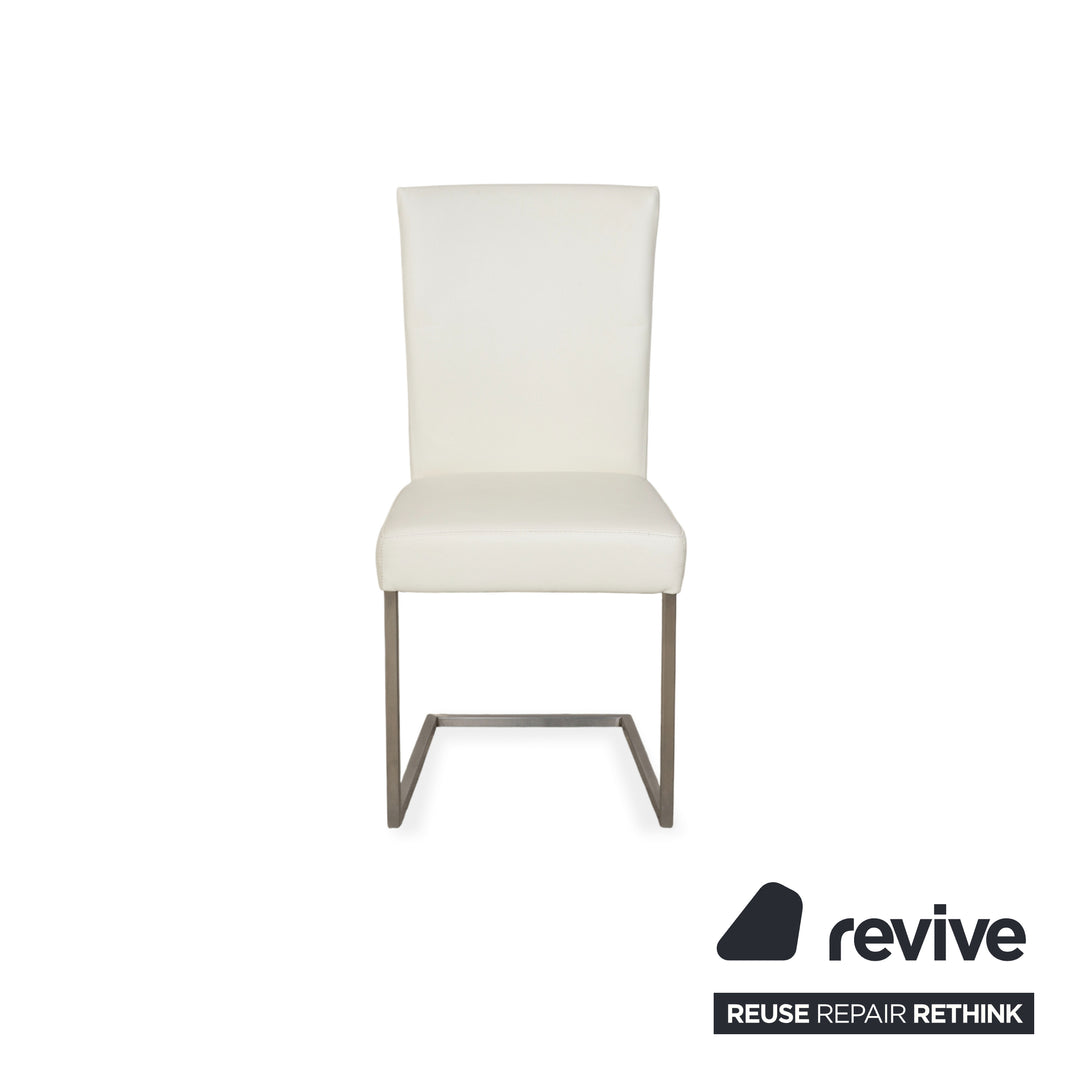 Ensemble de 8 pièces, fauteuil en cuir crème Musterring