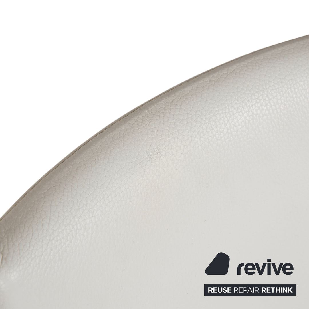 Ensemble de 8 pièces, fauteuil en cuir crème Musterring