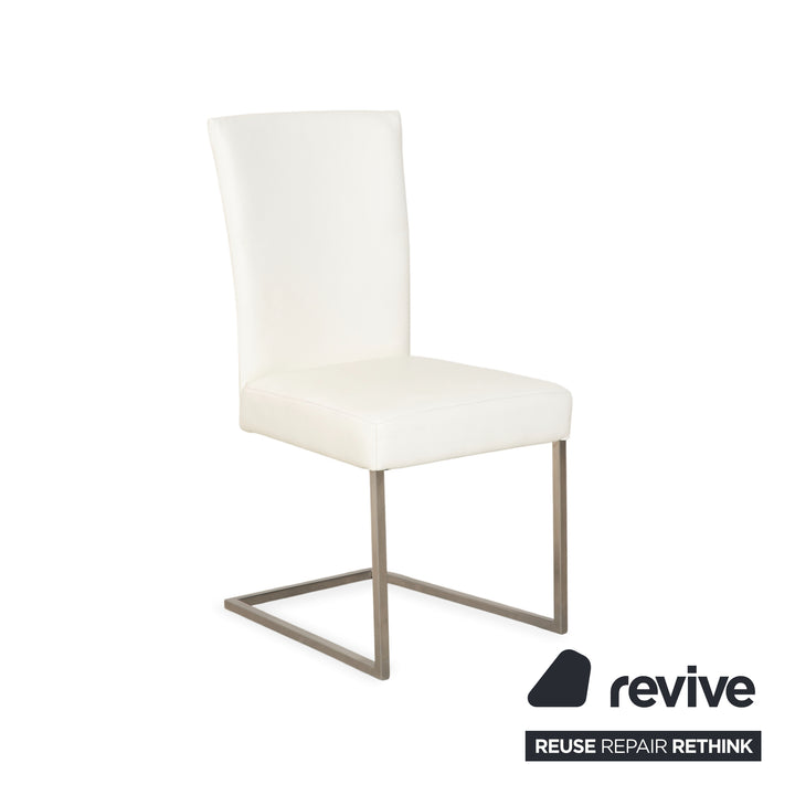 Ensemble de 8 pièces, fauteuil en cuir crème Musterring