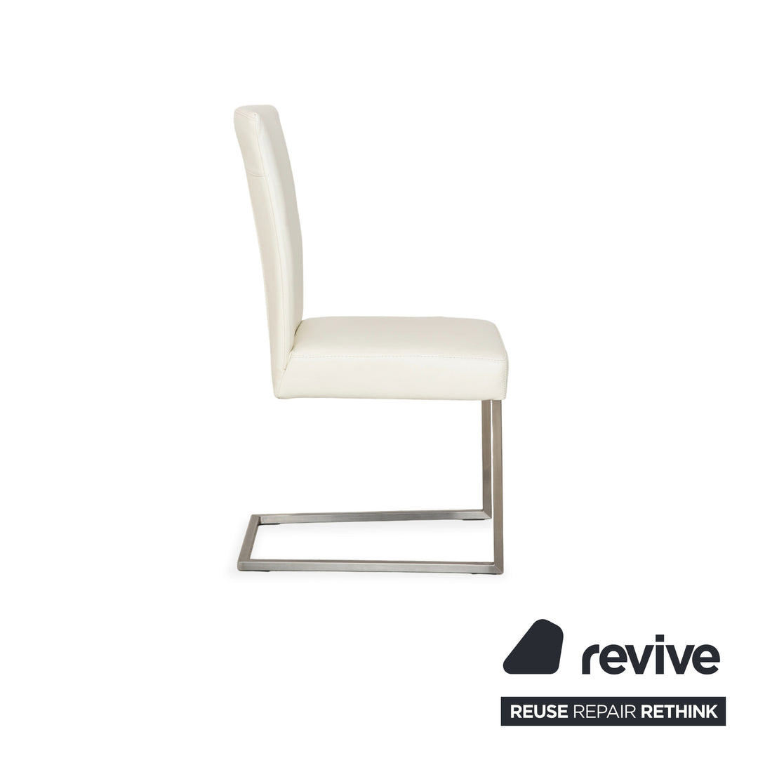 8-piece set Musterring leather chair cream