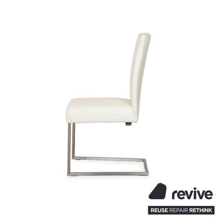 8-piece set Musterring leather chair cream