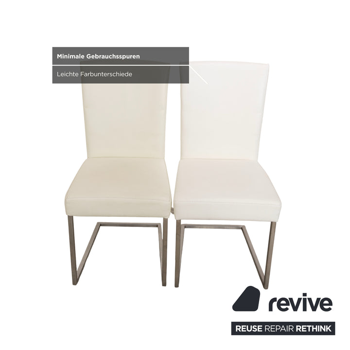 Ensemble de 8 pièces, fauteuil en cuir crème Musterring