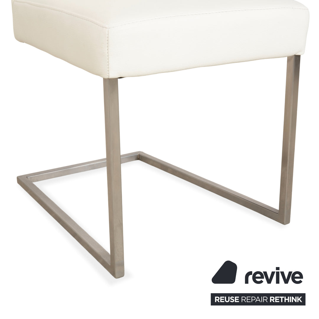 Ensemble de 8 pièces, fauteuil en cuir crème Musterring