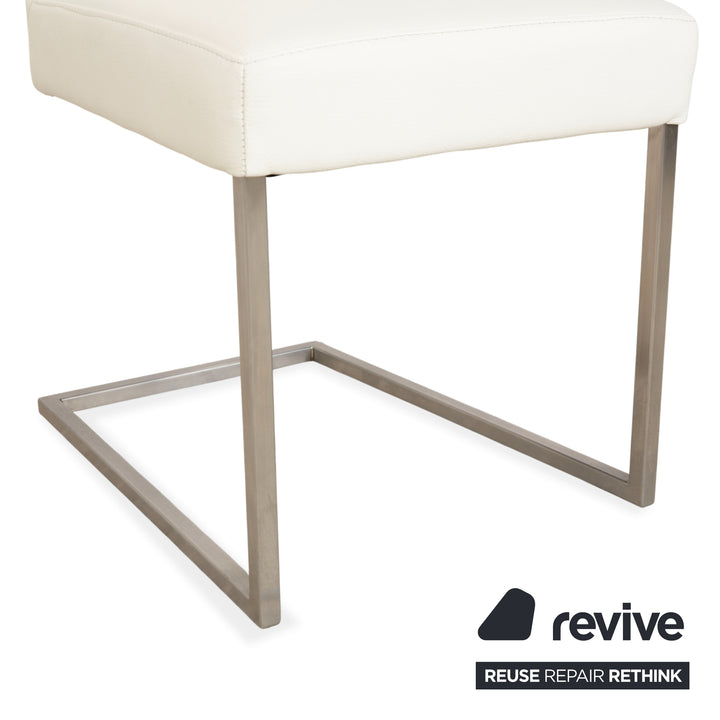 Ensemble de 8 pièces, fauteuil en cuir crème Musterring