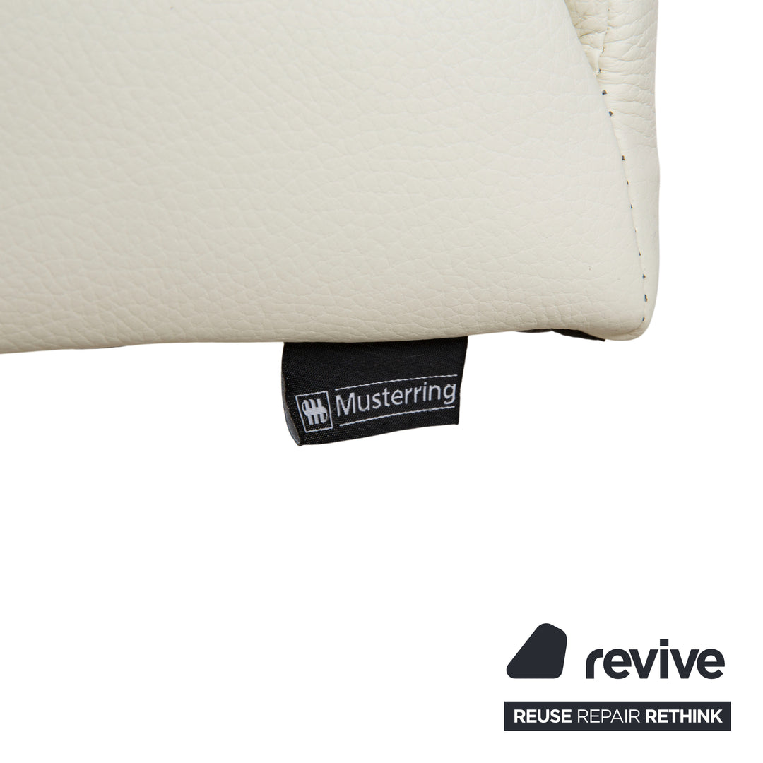 8-piece set Musterring leather chair cream