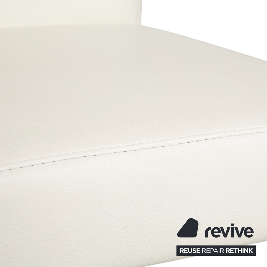 8-piece set Musterring leather chair cream