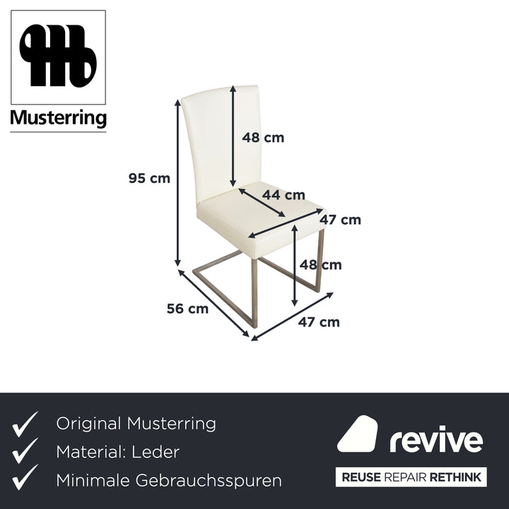 Ensemble de 8 pièces, fauteuil en cuir crème Musterring
