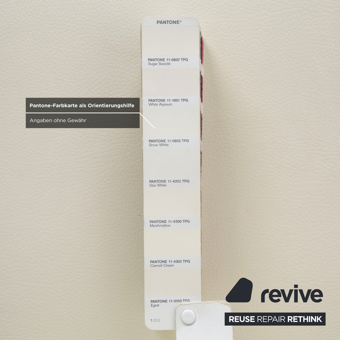 8-piece set Musterring leather chair cream