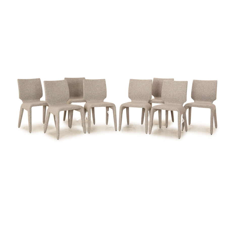 Set of 8 Roche Bobois CHABADA fabric chairs grey dining room