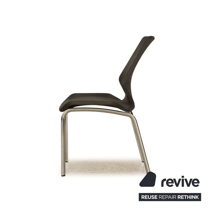 Lot de 8 chaises Rolf Benz 610 en tissu anthracite