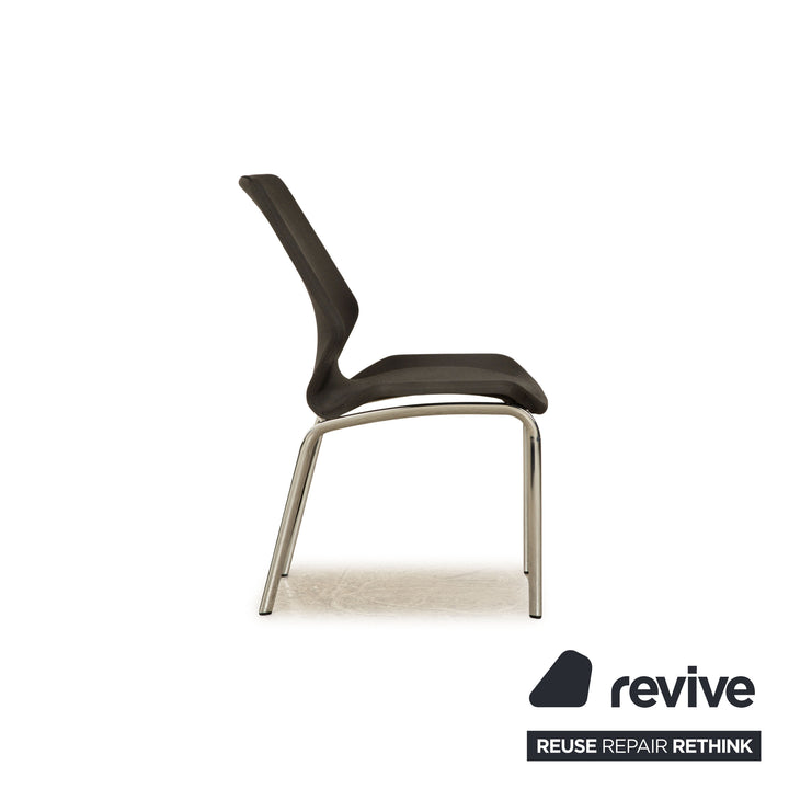 Lot de 8 chaises Rolf Benz 610 en tissu anthracite