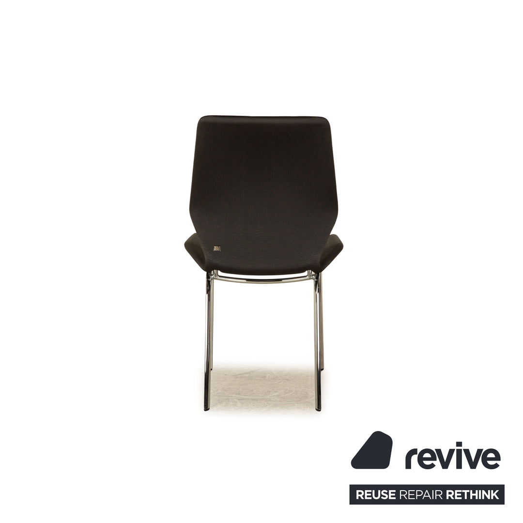 Lot de 8 chaises Rolf Benz 610 en tissu anthracite
