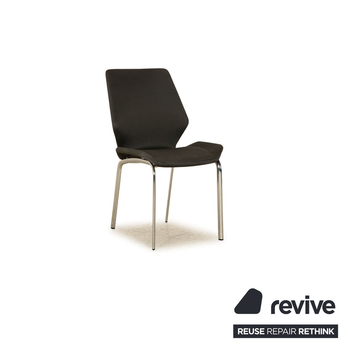 Lot de 8 chaises Rolf Benz 610 en tissu anthracite