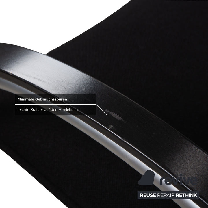 8er Garnitur Thonet S74 Stoff Stuhl Silber Garnitur Freischwinger Schwarz