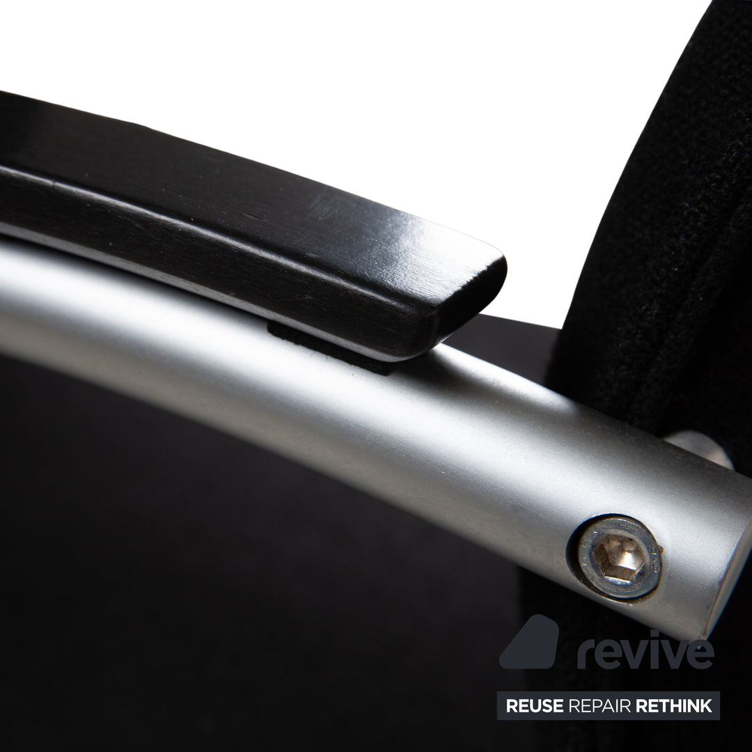 8er Garnitur Thonet S74 Stoff Stuhl Silber Garnitur Freischwinger Schwarz