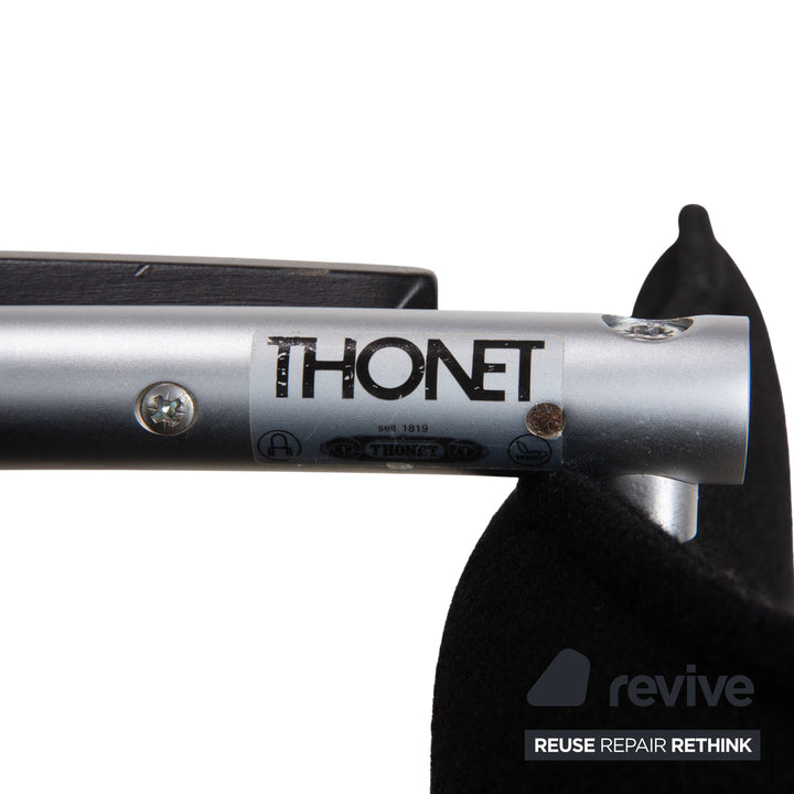 8er Garnitur Thonet S74 Stoff Stuhl Silber Garnitur Freischwinger Schwarz