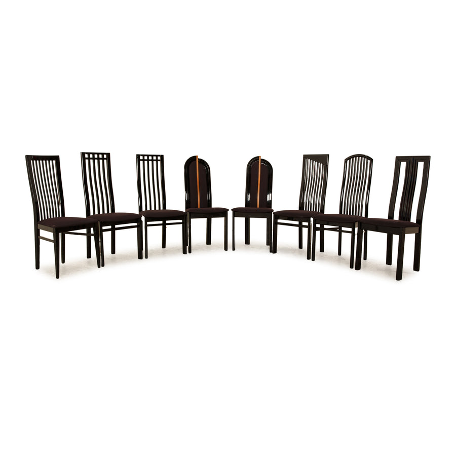 Set of 8 Tonon wooden chairs black