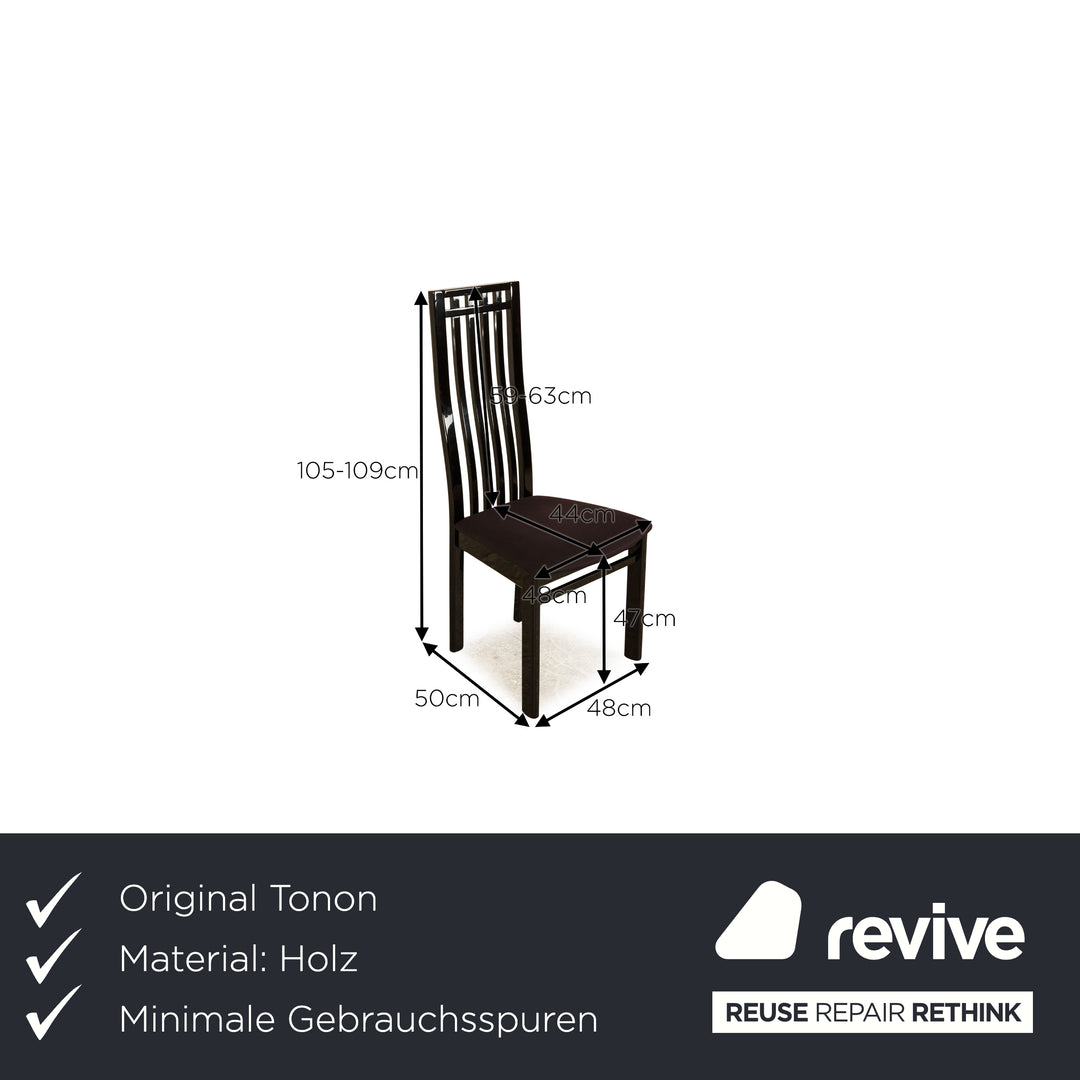 Set of 8 Tonon wooden chairs black