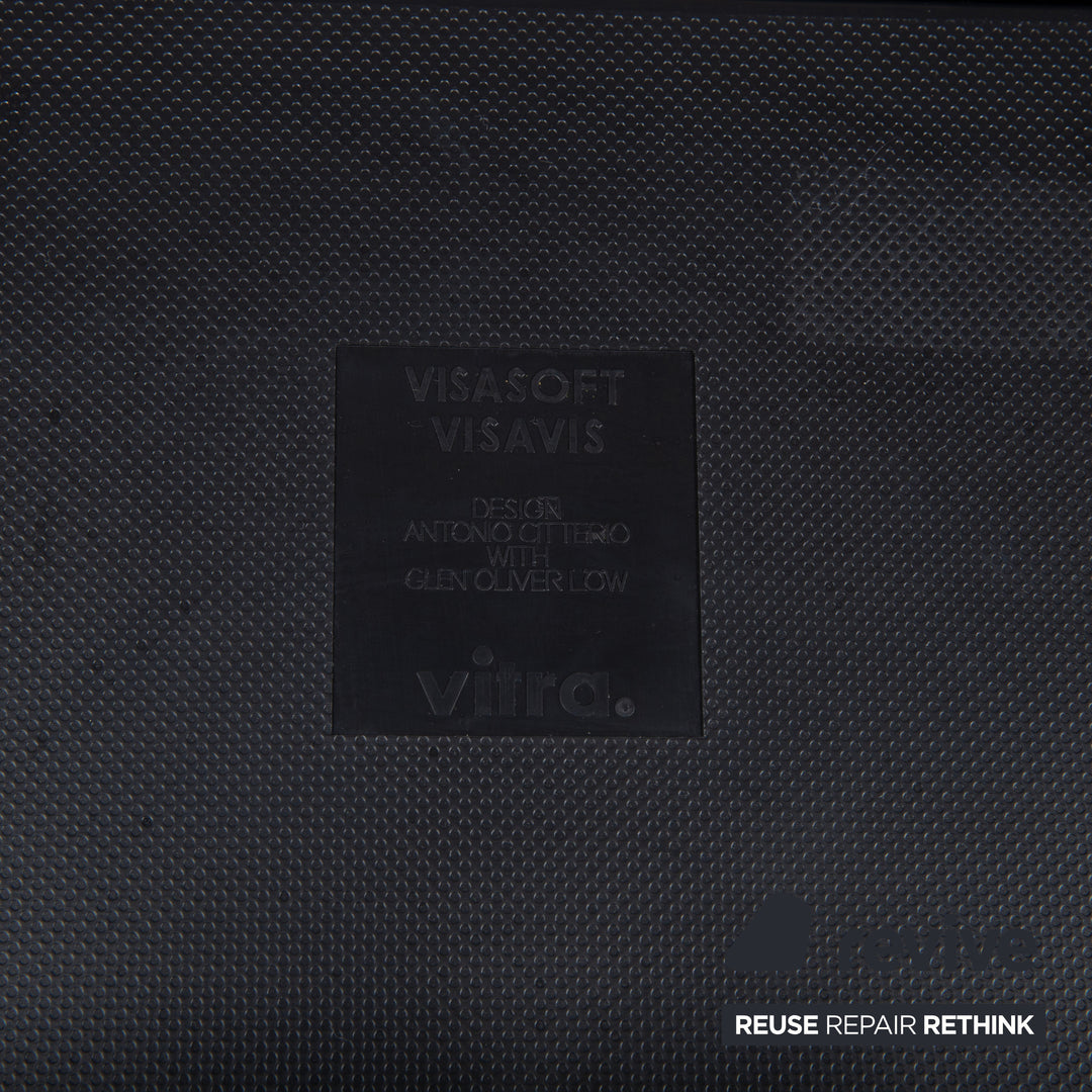 8er Garnitur Vitra Visasoft Leder Stuhl Schwarz Office Freischwinger