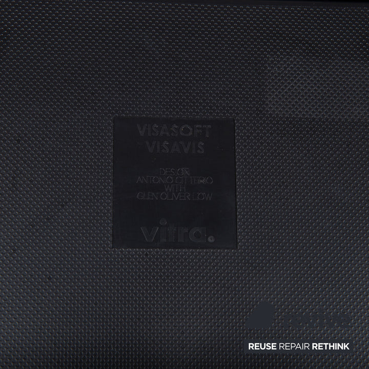 8er Garnitur Vitra Visasoft Leder Stuhl Schwarz Office Freischwinger