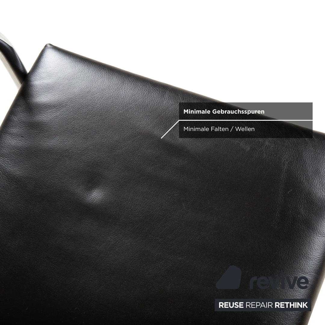8er Garnitur Vitra Visasoft Leder Stuhl Schwarz Office Freischwinger