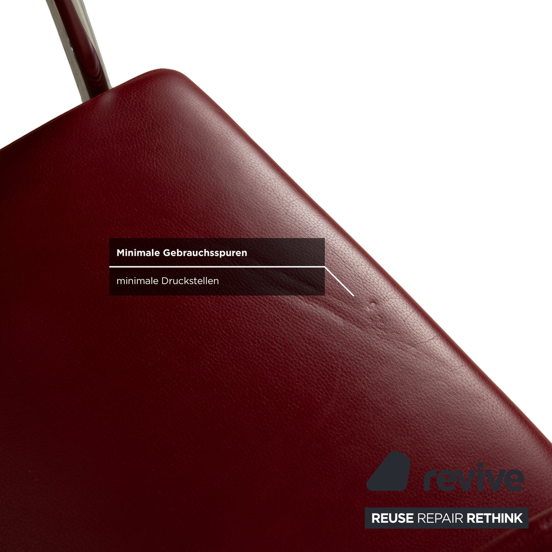 6er Garnitur Walter Knoll Jason Leder Stuhl Rot Freischwinger