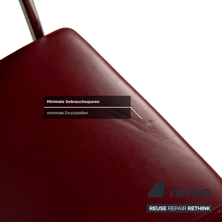 6er Garnitur Walter Knoll Jason Leder Stuhl Rot Freischwinger
