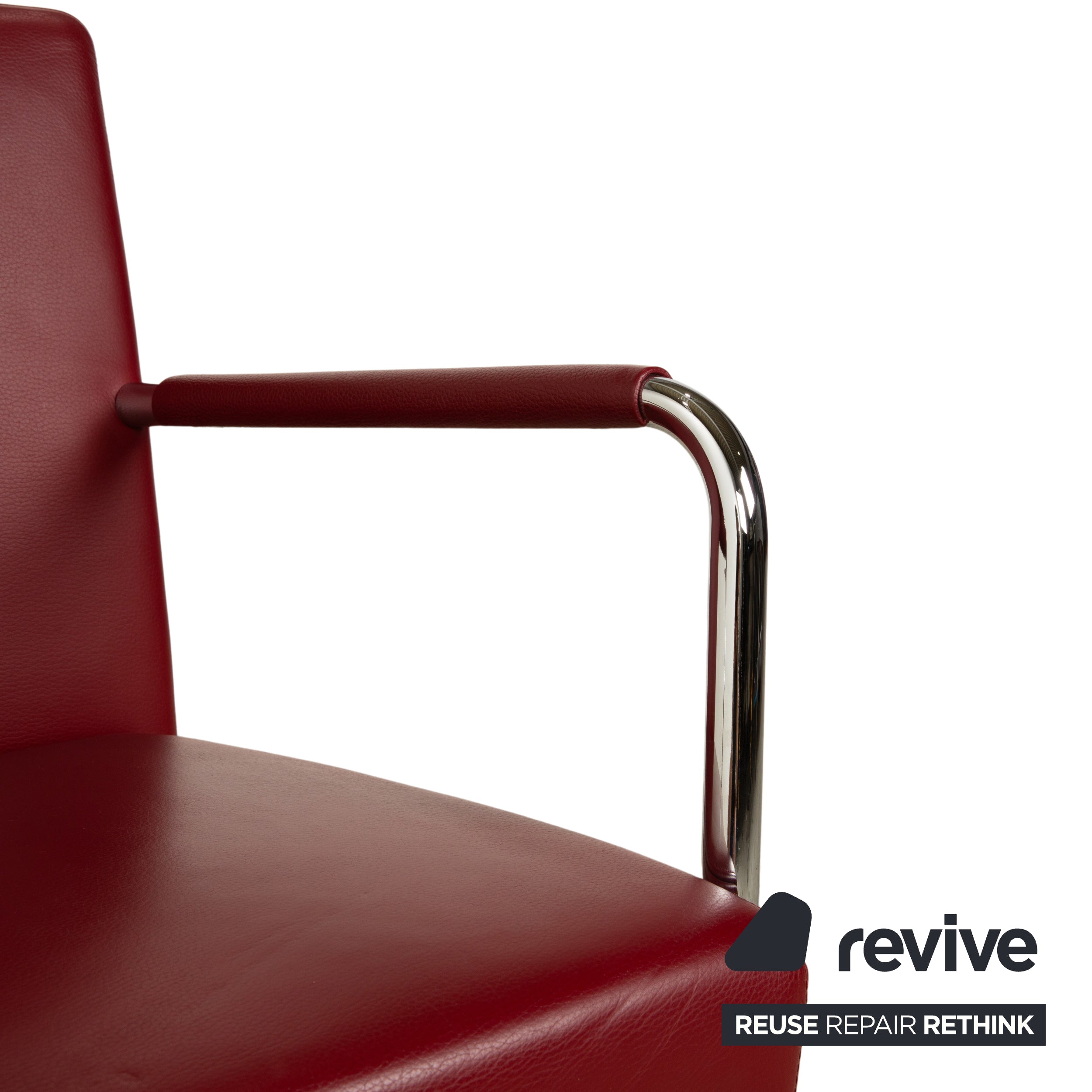 8er Garnitur Walter Knoll Jason Leder Stuhl Rot Freischwinger