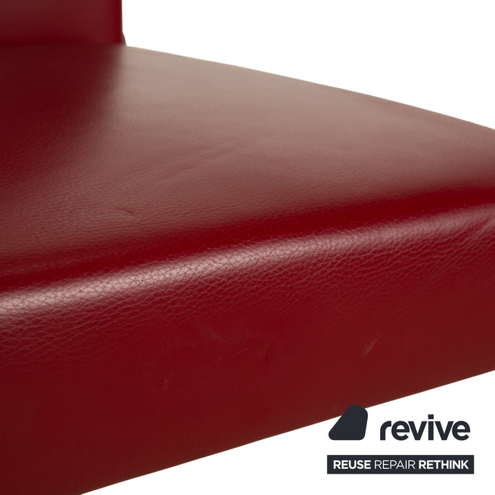 6er Garnitur Walter Knoll Jason Leder Stuhl Rot Freischwinger