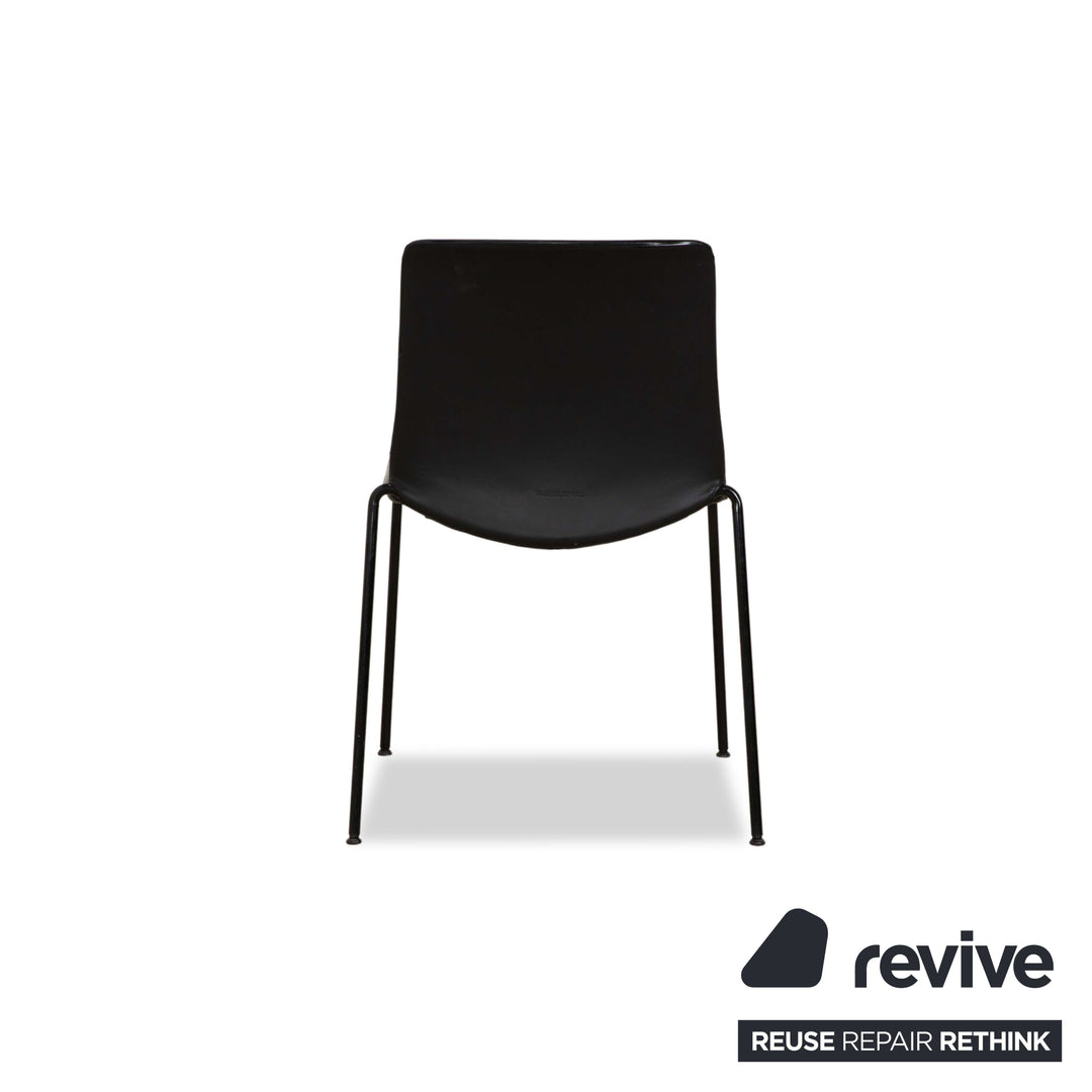 Set of 8 Walter Knoll Liz 1300 Leather Chair Black