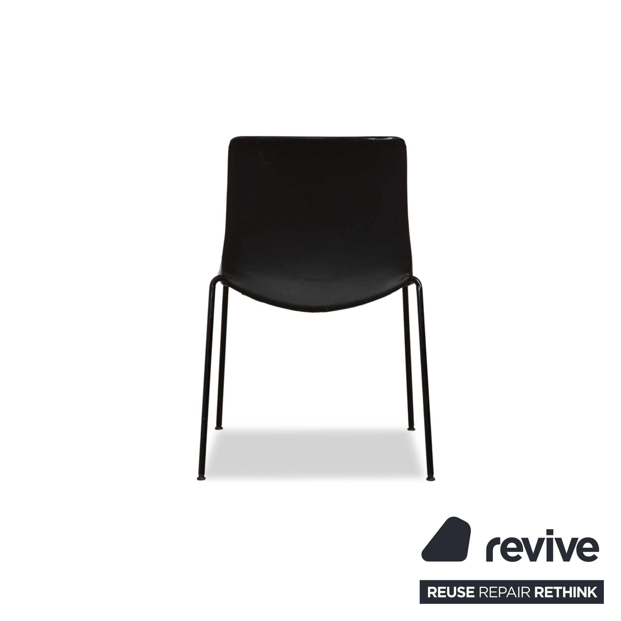 Set of 8 Walter Knoll Liz 1300 Leather Chair Black