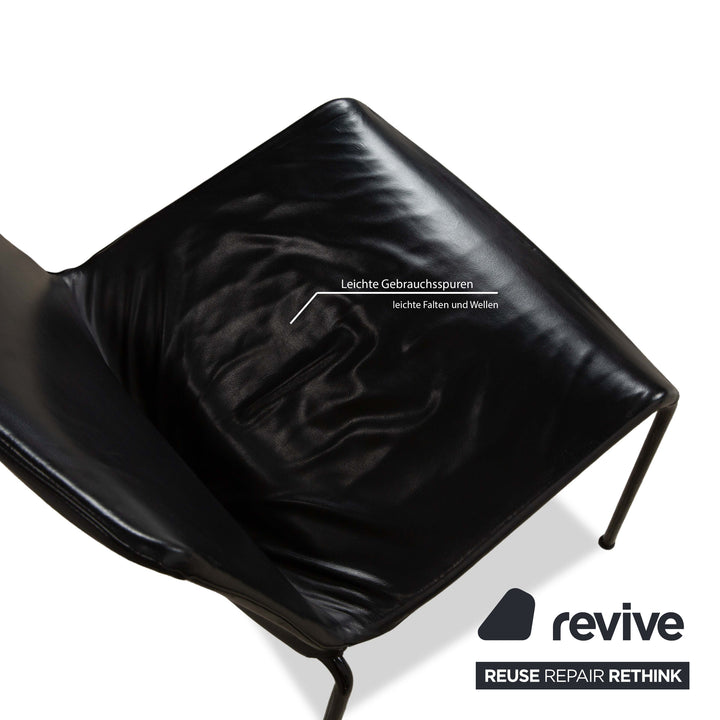 8-delige set Walter Knoll Liz 1300 lederen stoel zwart