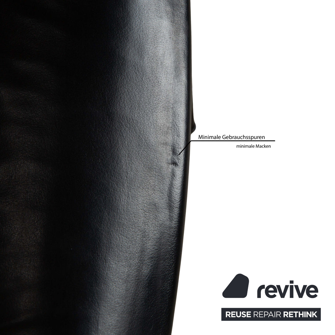 Set of 8 Walter Knoll Liz 1300 Leather Chair Black