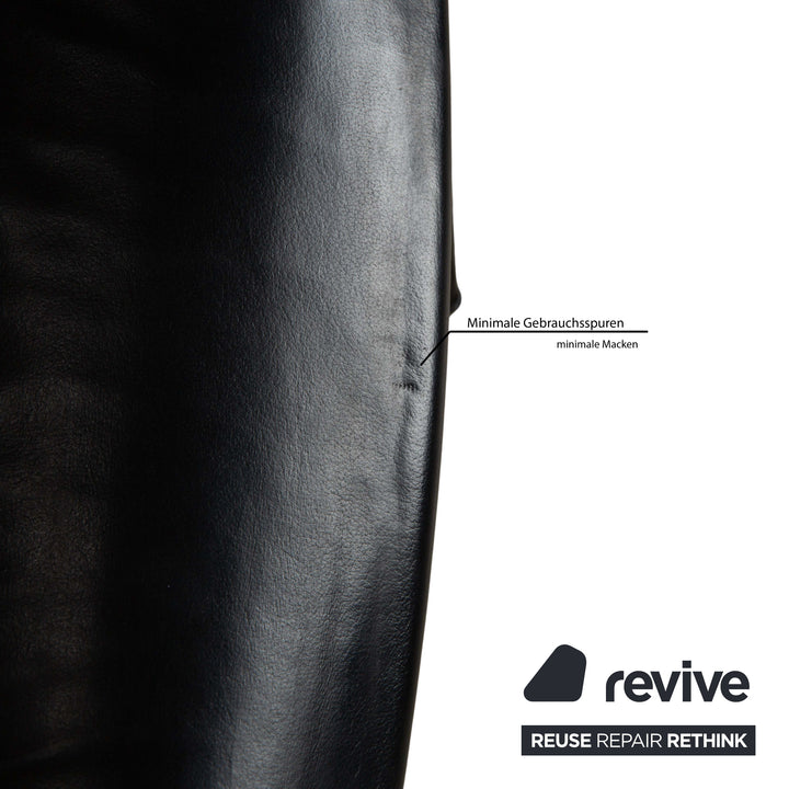 Set of 8 Walter Knoll Liz 1300 Leather Chair Black