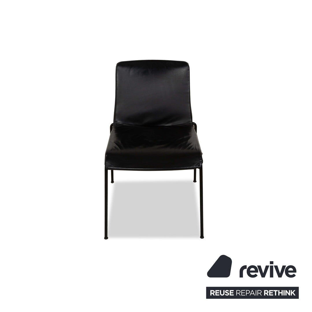 Set of 8 Walter Knoll Liz 1300 Leather Chair Black