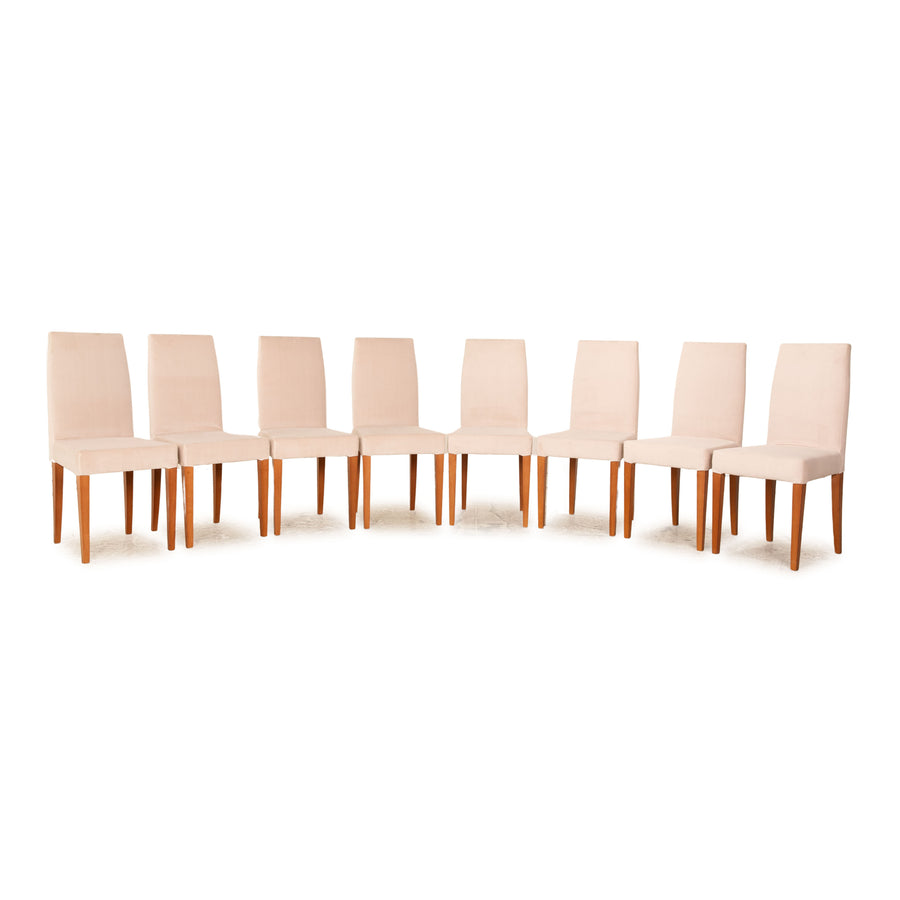 Set of 8 Who's Perfect fabric chairs beige dining room