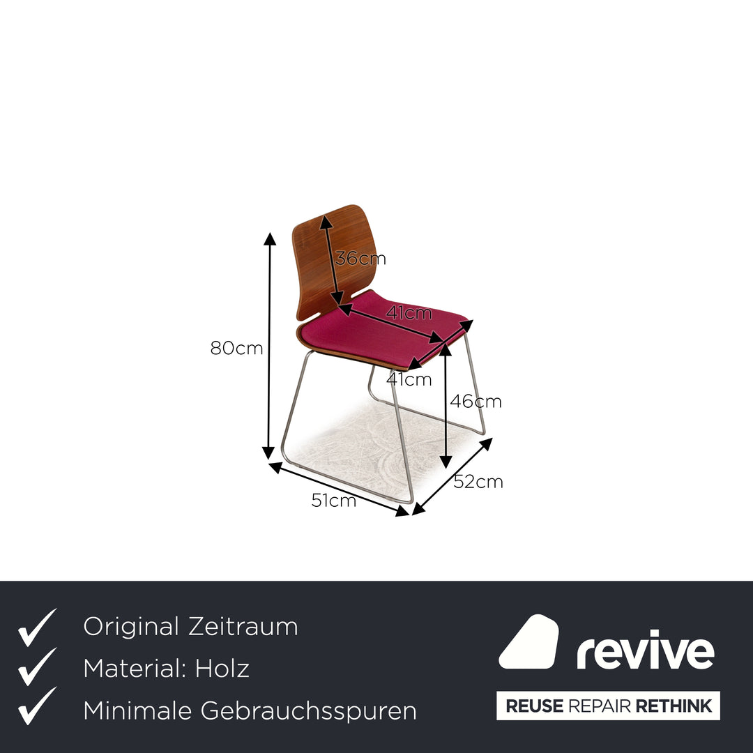 Lot de 8 chaises de forme d'époque tissu violet rose bois marron