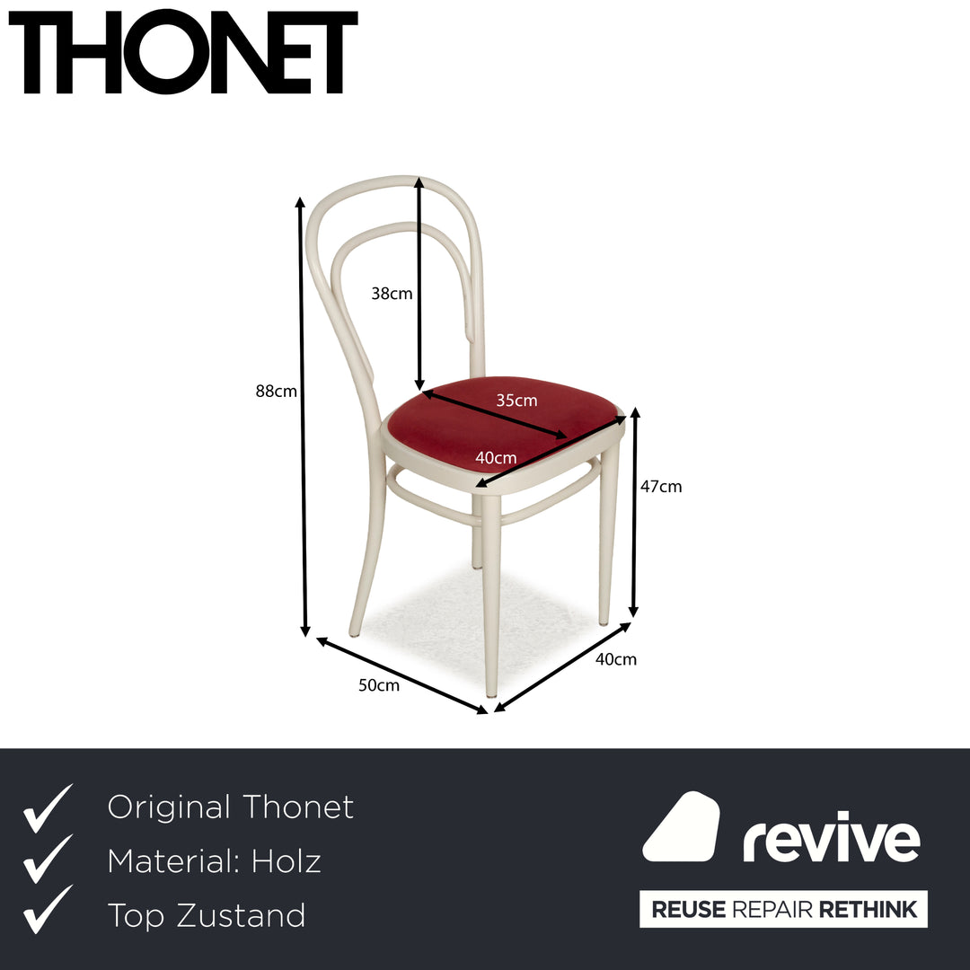 Set of 8 chairs Thonet 214 P chair wood red white dining chairs