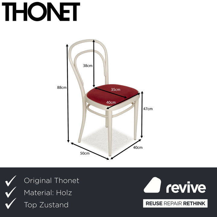 Set of 8 chairs Thonet 214 P chair wood red white dining chairs